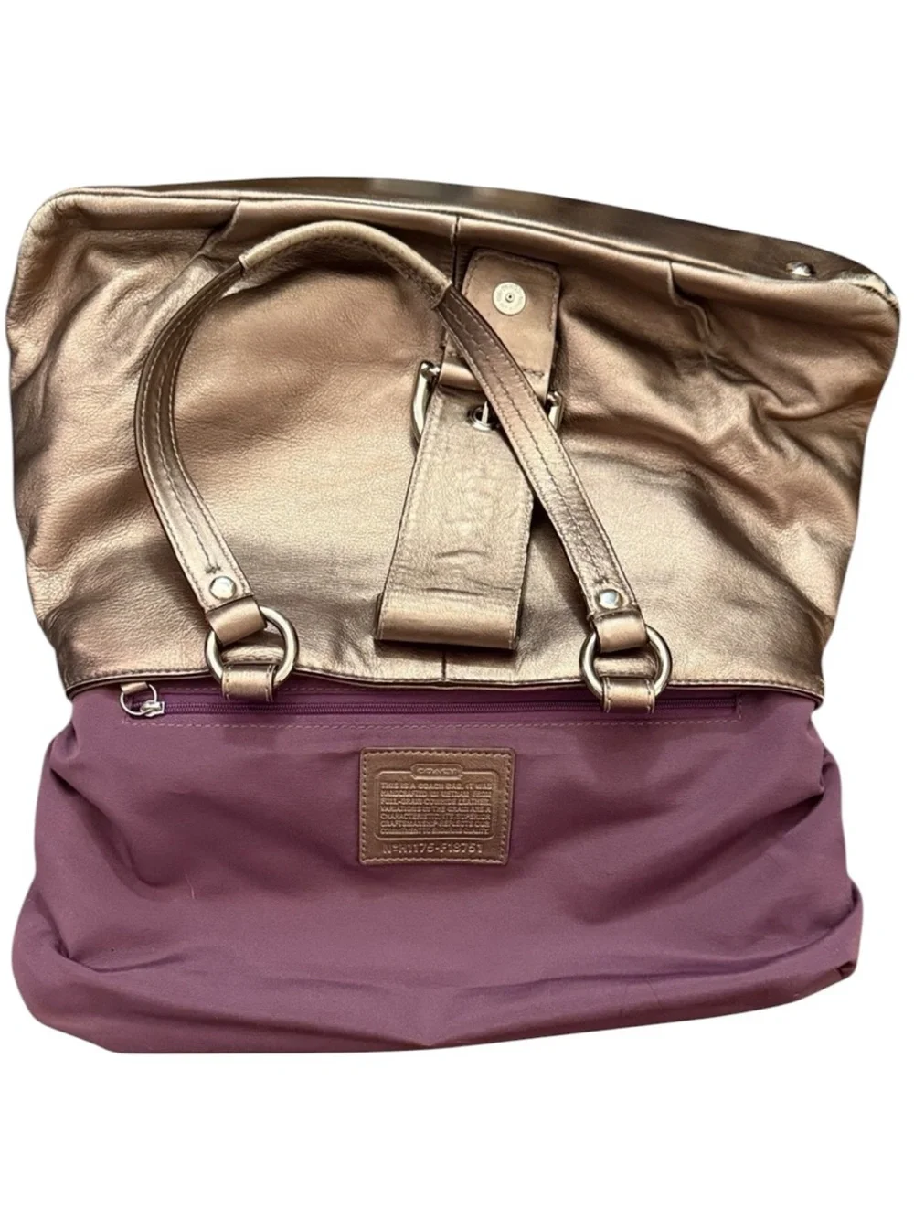 Coach Soho Buckle Hobo Bronze Metallic Leather Shoulder Bag F18751 Y2K